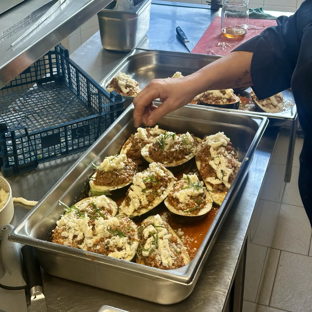 Melanzane alla parmigiana, avant le four